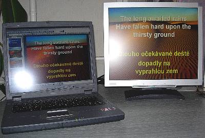 Ukázka využití druhého monitoru v PowerPointu